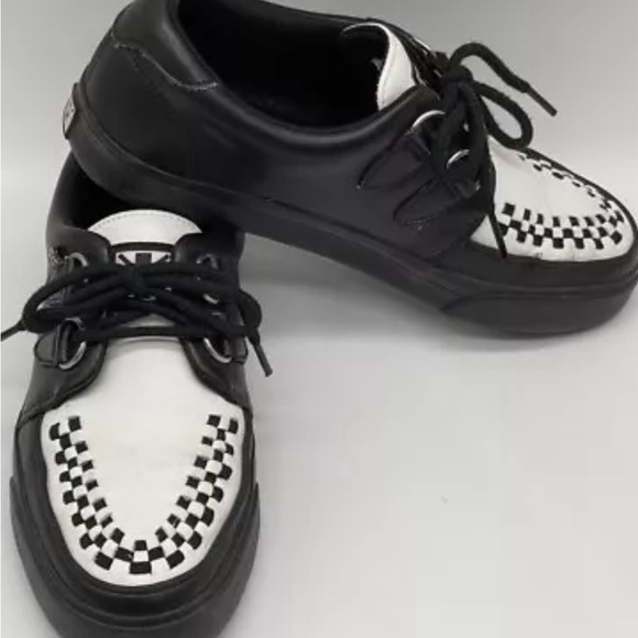T.U.K Black & White‎ Creeper Sneakers Men/Women 5/7.5 Punk Goth Emo Checkered - Picture 4 of 10